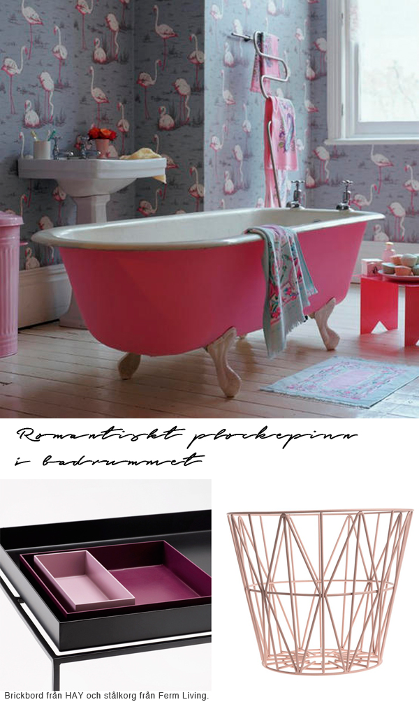 Skapa stilen - Rosa flamingos i badrum