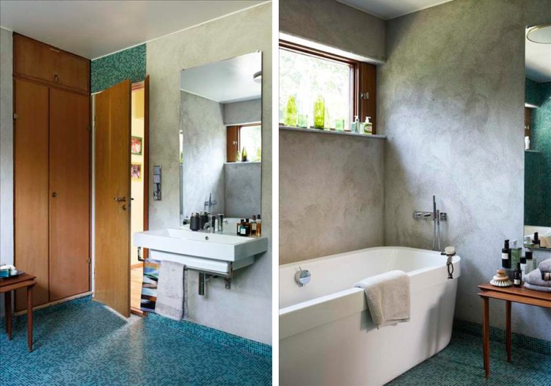 Badrumsinspiration - badrum inspiration 1960 turkos mosaik retro bathroom foto Fredrik Sweger via Skona hem badrumsdrommar feature
