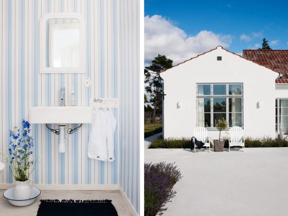 Badrumsinspiration - lantlig badrum inspiration sommar gotland ljusbla tapet ralph lauren via skona hem badrumsdrommar feature