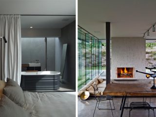 Badrumsinspiration - badrum inspiration glasvägg sovrum badrum badkar agape patricia urquiola waiheke island retreat architect fearon hay interior penny hay badrumsdrommar feature