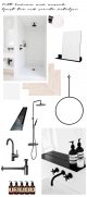 Skapa stilen - vitt badrum med ljust trä och svarta detaljer