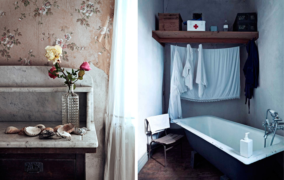 Badrumsinspiration - badrum inspiration lantligt badkar aterbruk byggnadsvard marmor skank foto Jonas Ingerstedt via barnebys interior badrumsdrommar feature