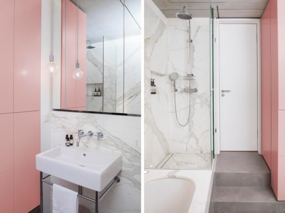 Badrumsinspiration - badrum inspiration rosa grått betong marmor bathroom inspo bruzkus batek architects photo jens bösenberg badrumsdrommar feature