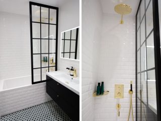 Badrumsinspiration - badrum inspiration Kenza Zouiten brass gold black bathroom furniture badrumsdrommar 5