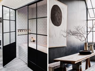 Badrumsinspiration - badrum inspiration svart duschvägg industriellt betong tvättställ hemma hos diane keaton foto lisa romerein the house that pinterest built badrumsdrommar feature