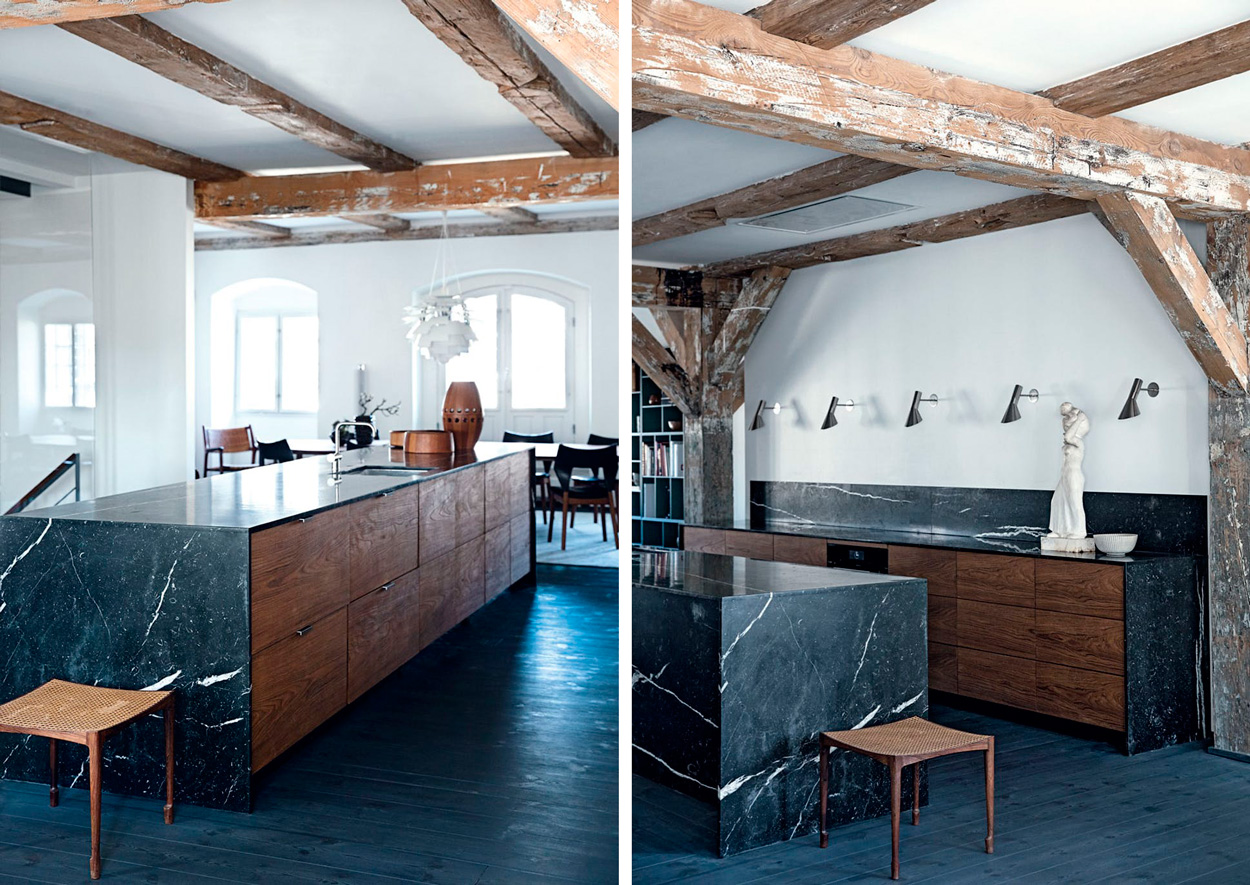 Badrumsinspiration - badrum inspiration svart marmor valnöt midcentury hemma hos thomas schlosser foto kira brandt bo bedre badrumsdrömmar köksinspiration