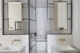 badrumsinspiration beige badrum marmor svart duschvagg industriell elegant badrumsstil design mc crum interior design marylebone badrumsdrommar