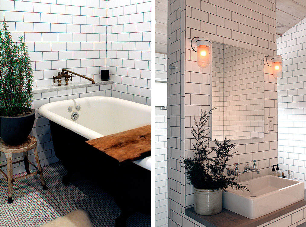 badrumsinspiration industriellt badrum vaxter bathroom inspo tassbadkar half tile svart fog halvforband kakel tassbadkar jeff madalena catskills photo design sponge badrumsdrommar