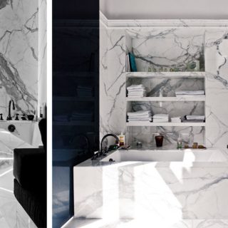 Badrumsinspiration - badrum inspiration lyxbadrum marmor Rue de Rivoli apartment badrumsdrommar