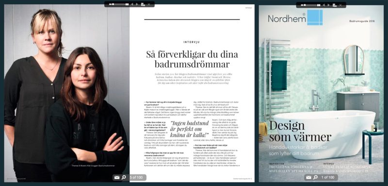 Badrumsinspiration - Intervju med Badrumsdrömmar i Nordhem produktkatalog 2016.
