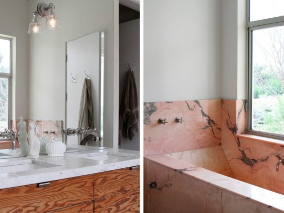 Badrumsinspiration - badrum inspiration rosa marmor badkar topanga house via apartment therapy badrumsdrommar feature