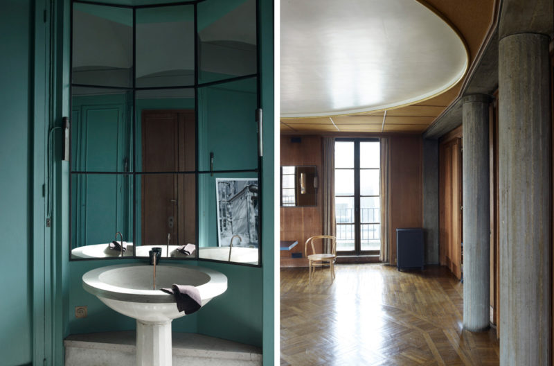 Badrumsinspiration - Turkost 1930-tals badrum hemma hos arkitekten Auguste Perret i Paris. Foto av Hotze Eisma.
