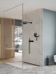 badrumsinspiration bla kakel badrum badkar dusch glasvagg unidrain highline drain svart badrumsdrommar