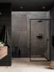 badrumsinspiration svart granitkeramik badrum dusch svart takdusch rund spegel unidrain highline drain svart badrumsdrommar