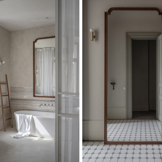 badrumsinspiration sekelskifte microcement badrum ensuit kommod badkar marmor victorian tile kiev ukraina design rina lovko foto yevhenii avramenko badrumsdrommar